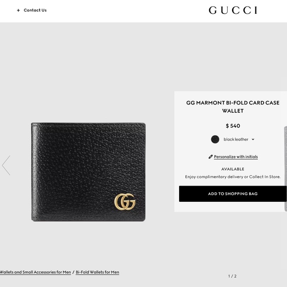 GG MARMONT BI-FOLD CARD CASE WALLET Pre-loved Unisex Wallet
